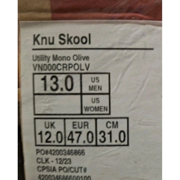 Vans‎ Utility Mono Knu Skool Skate Men Sz 13 Sneakers Shoes Navy Blue - Picture 13 of 13